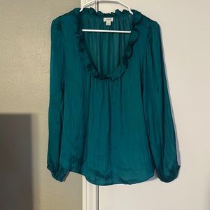 J. Crew Factory ruffle neck top